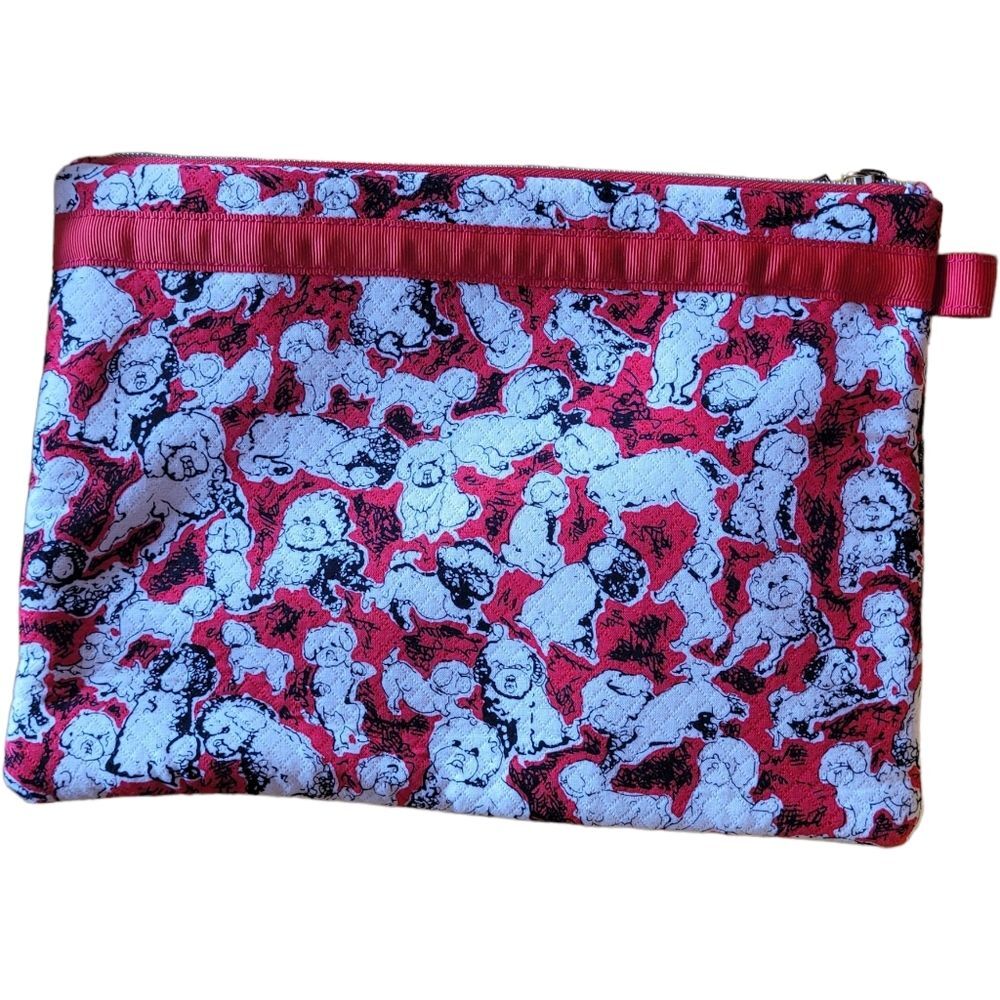 Neiman Marcus Carolina Herrera Puppy Dog Padded Cosmetic Case Travel Bag